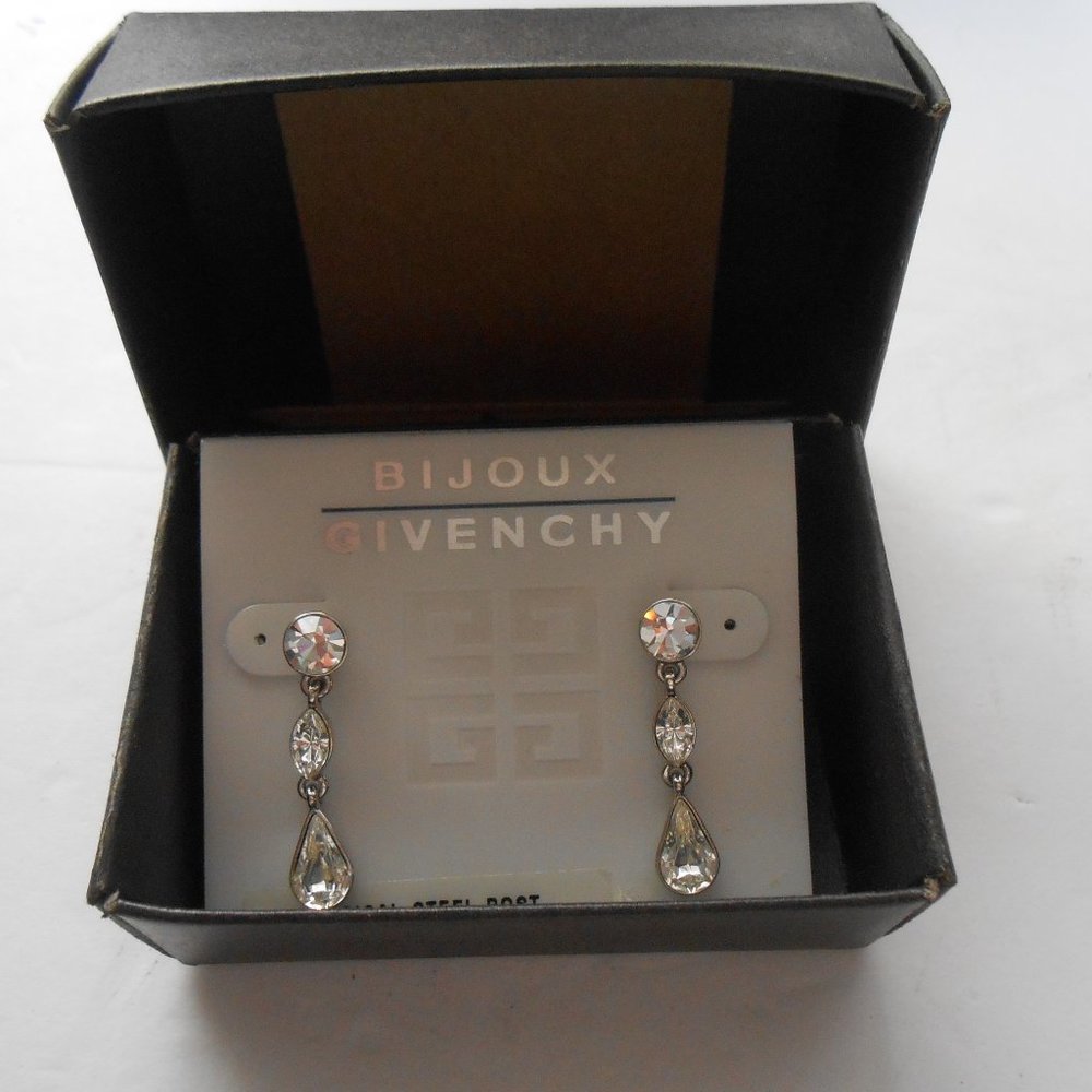 Givenchy Bijoux Crystal-Rhinestone TearDrop Earrings - Vintage